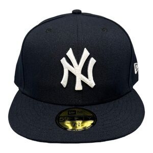 New Era New York Yankees Blue Marlin 59FIFTY Fitted MLB Authentic Hat‎ Sz 7 3/8